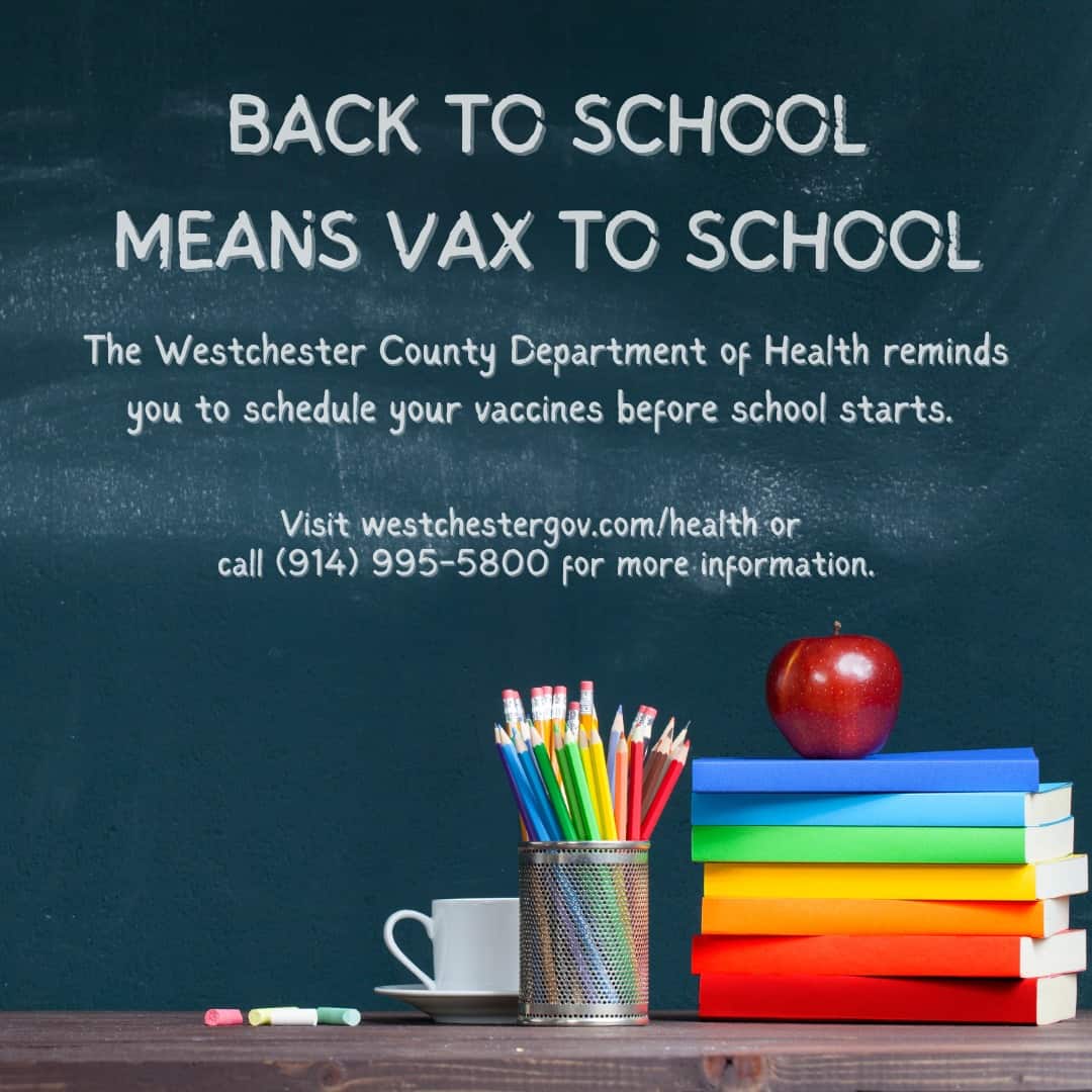Westchester Health Department Reminds Families to Book Vaccine Visits