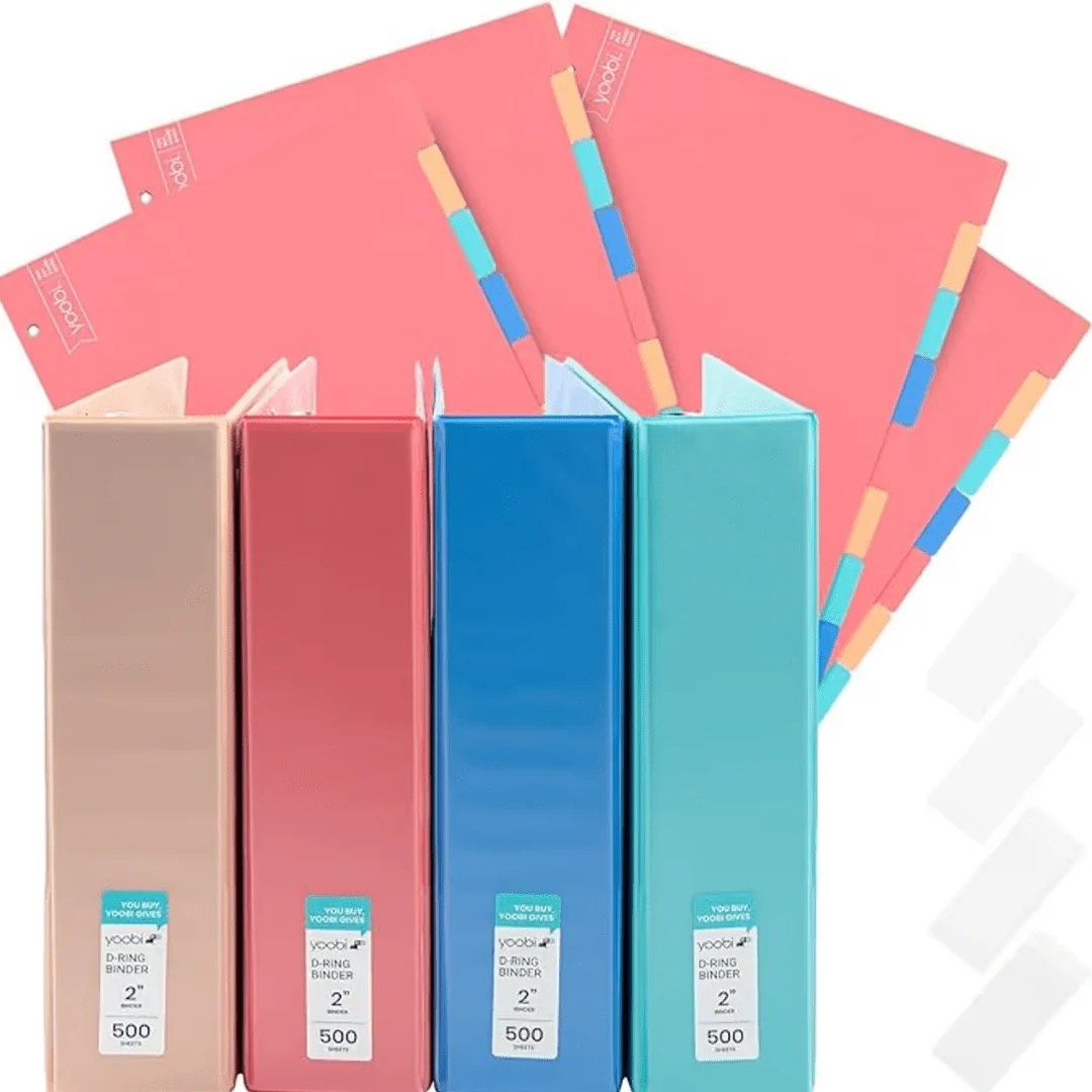 Yoobi 2 Inch Binder & 8Tab Divider Set