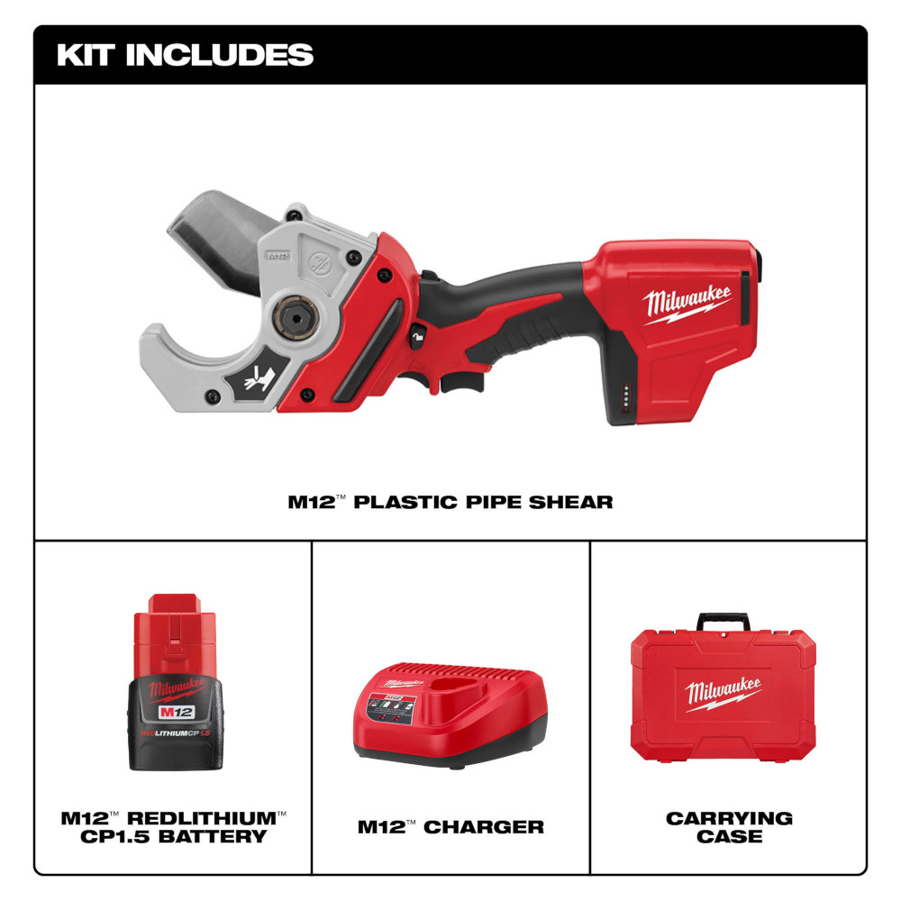 Milwaukee M12 Plastic Pipe Shear Kit Yorktech Supply
