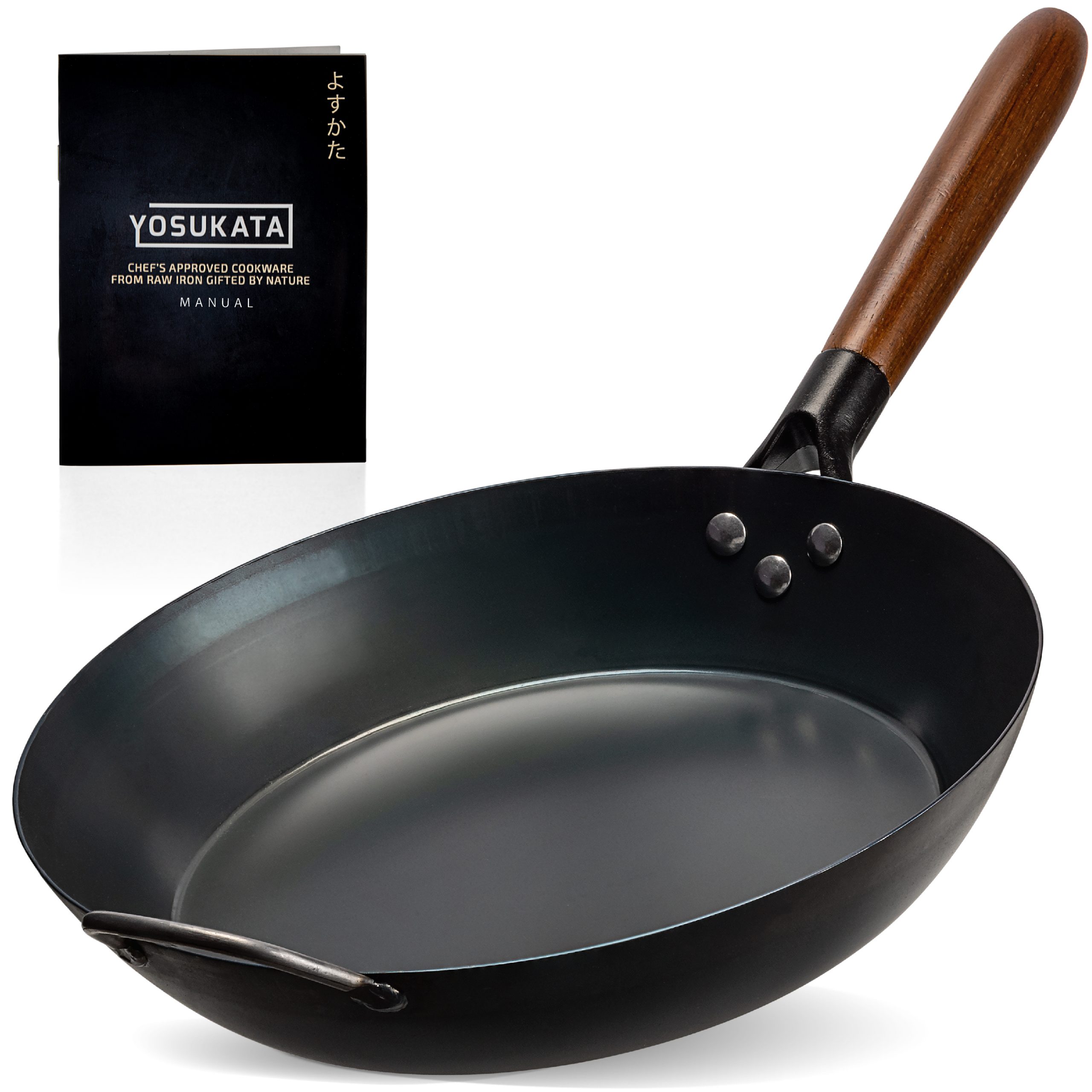 11,8inch PreSeasoned Black Carbon Steel Skillet Pan Yosukata