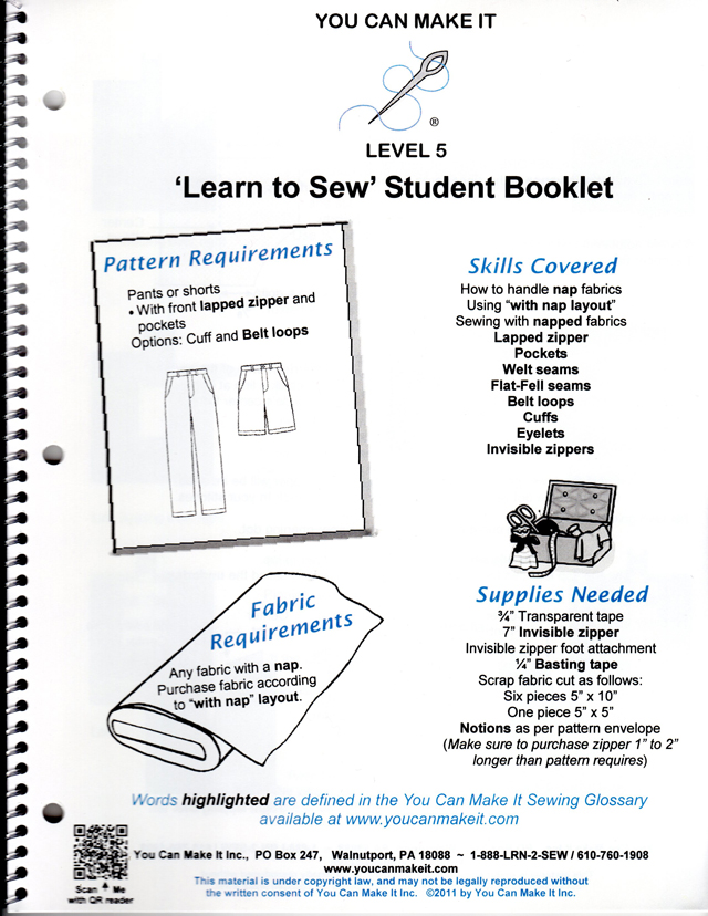 Learn to Sew Student Booklets