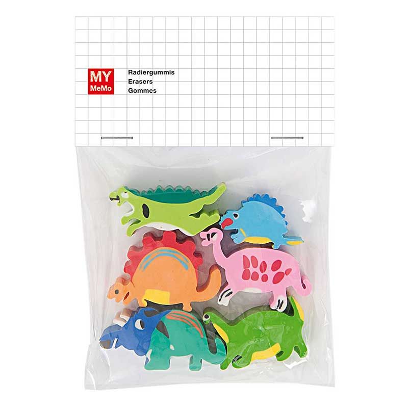 6 Dinosaur Erasers