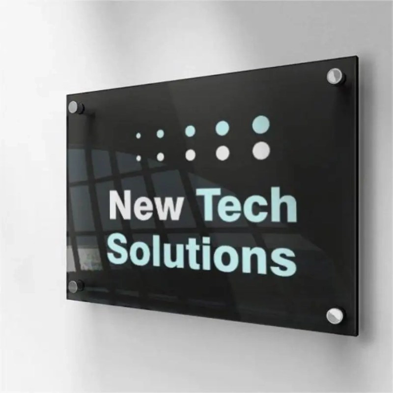 Black Acrylic Sign Sleek And Professional