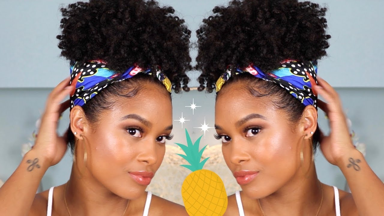 How To Pineapple Hair With Scarf