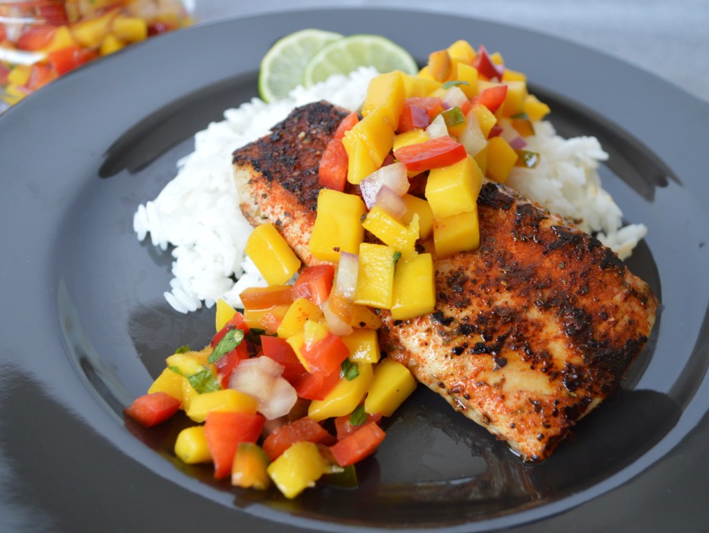 Spiced Red Snapper with Mango Salsa you probably should try this