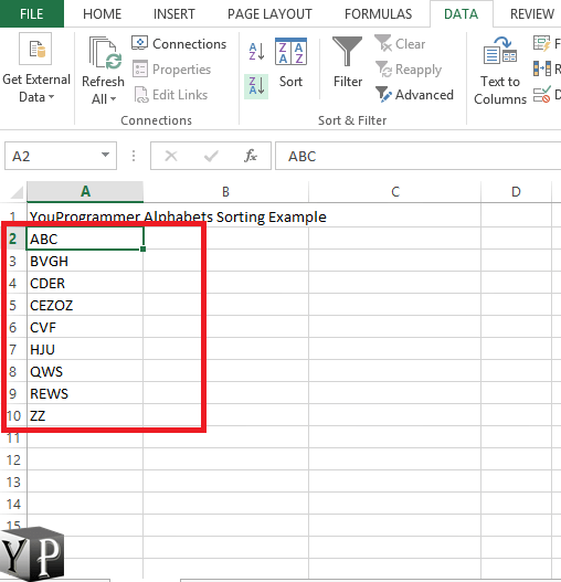 How To Alphabetize In Excel, Sort Data Alphabetically YouProgrammer