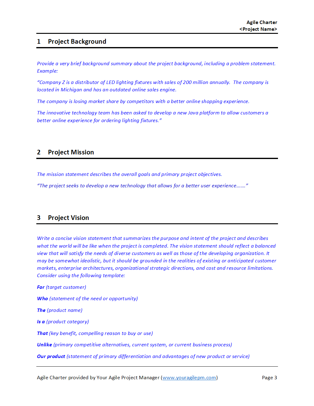 Agile Project Charter - Agile Project Management