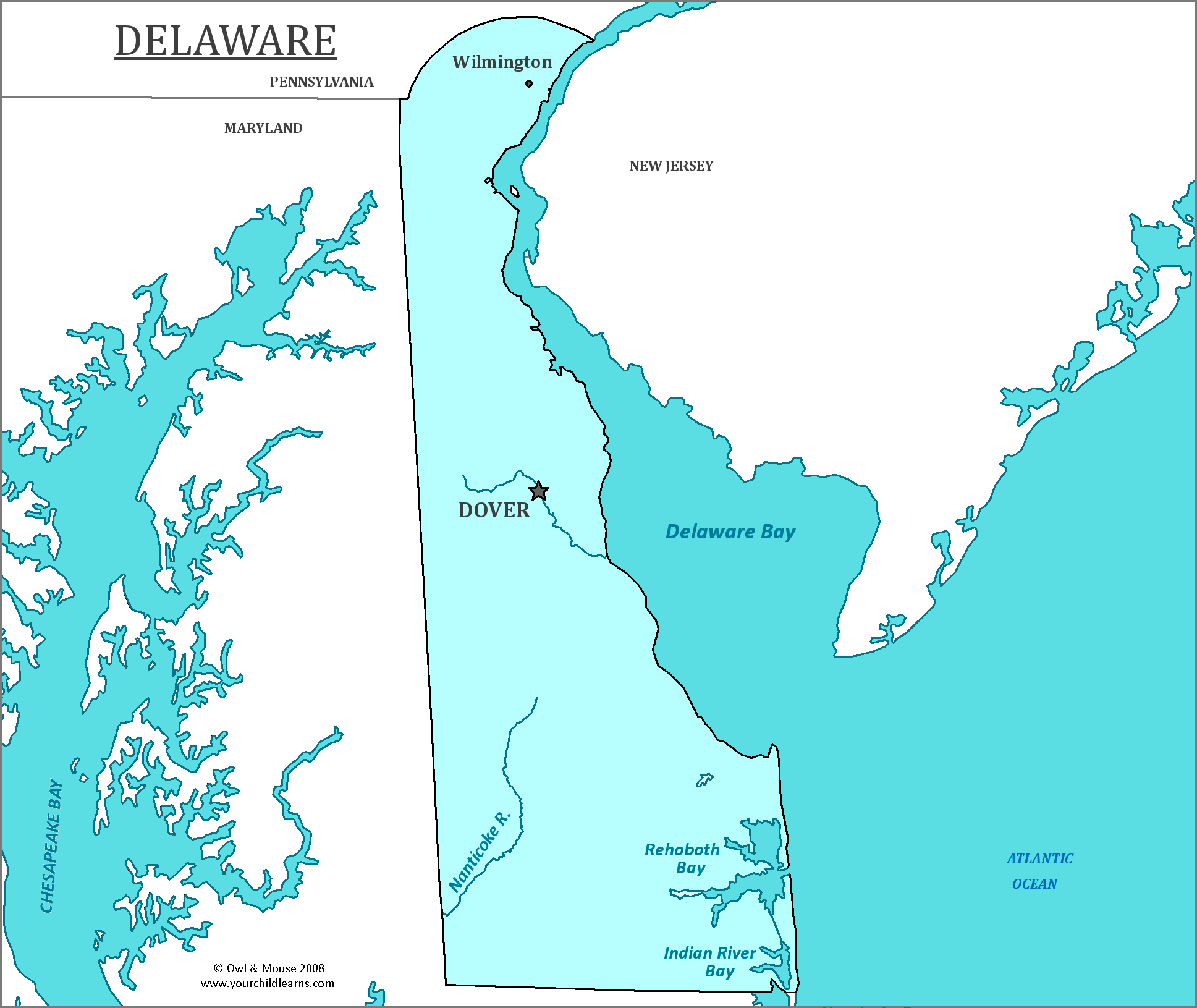 Delaware State Map Map of Delaware and Information About the State