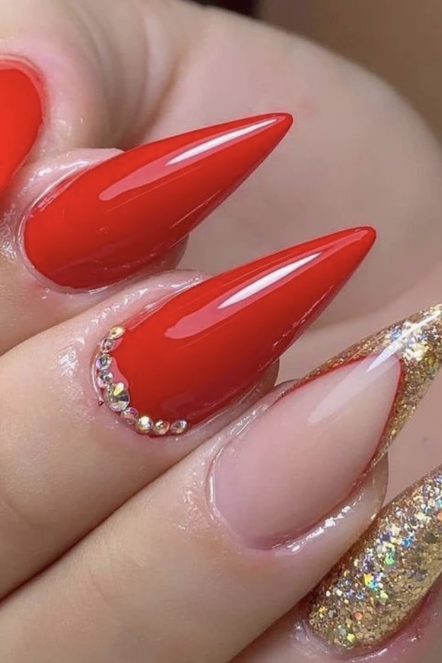 60 Red and Gold Nails for Women Who Love to Shine Your