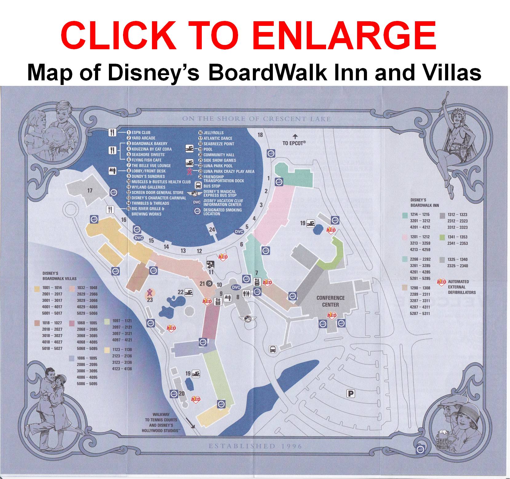 Map Of Boardwalk Inn Disney