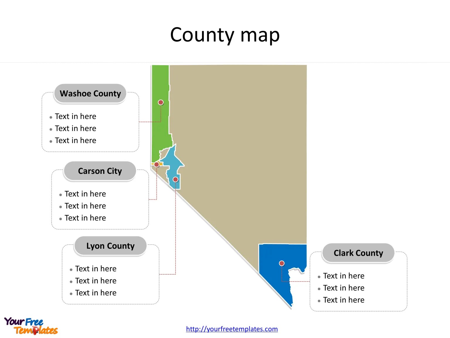 Nevada_County_Map Free PowerPoint Template