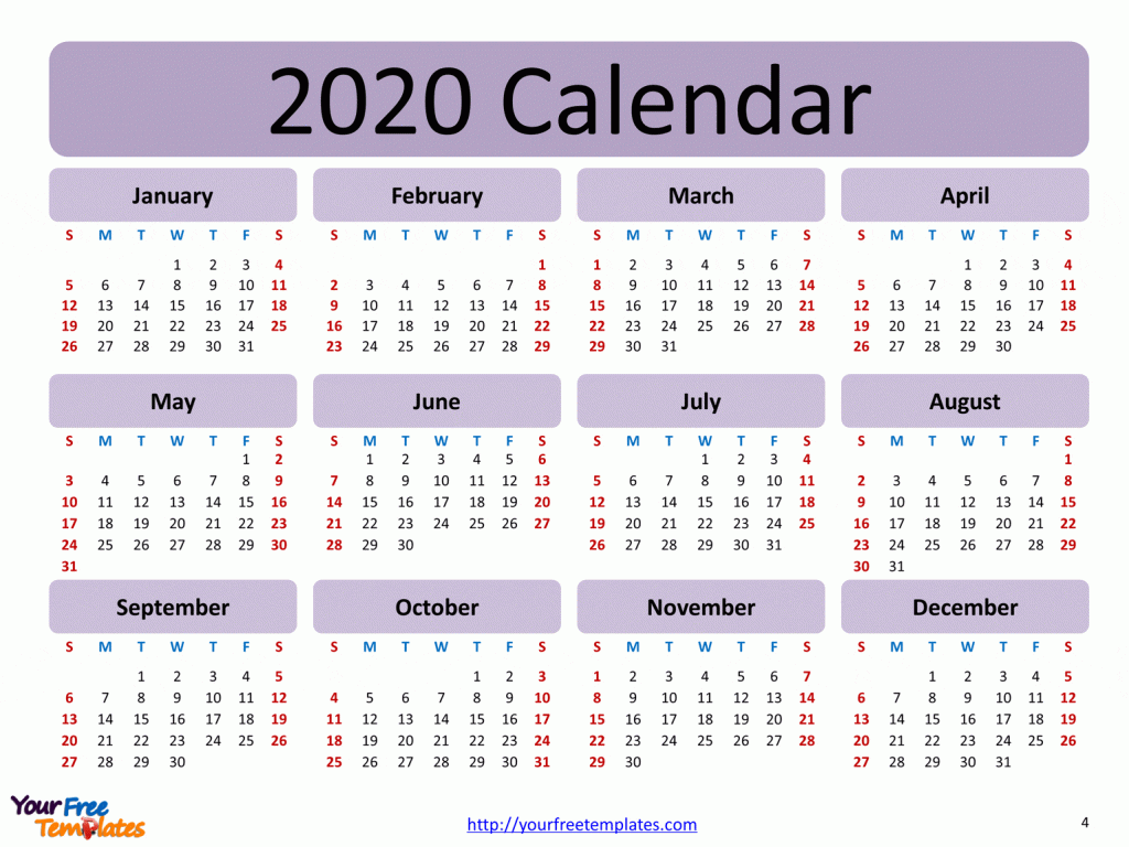 Free 2020 Calendar Printable One Page Lovely Planner