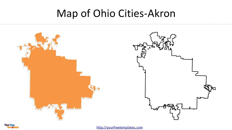 Ohio City Map Free PowerPoint Template