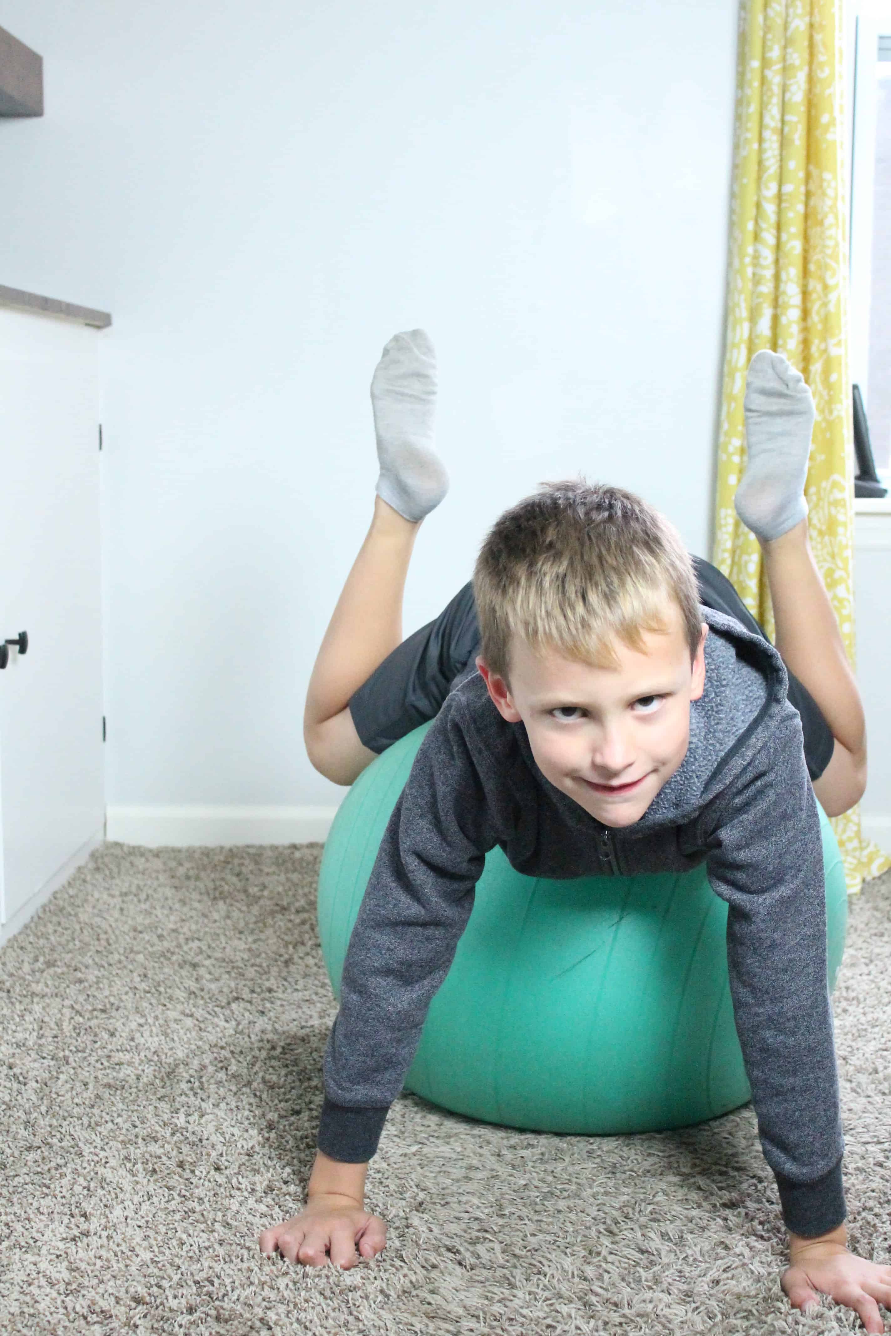 therapy ball activities Your Kid's Table