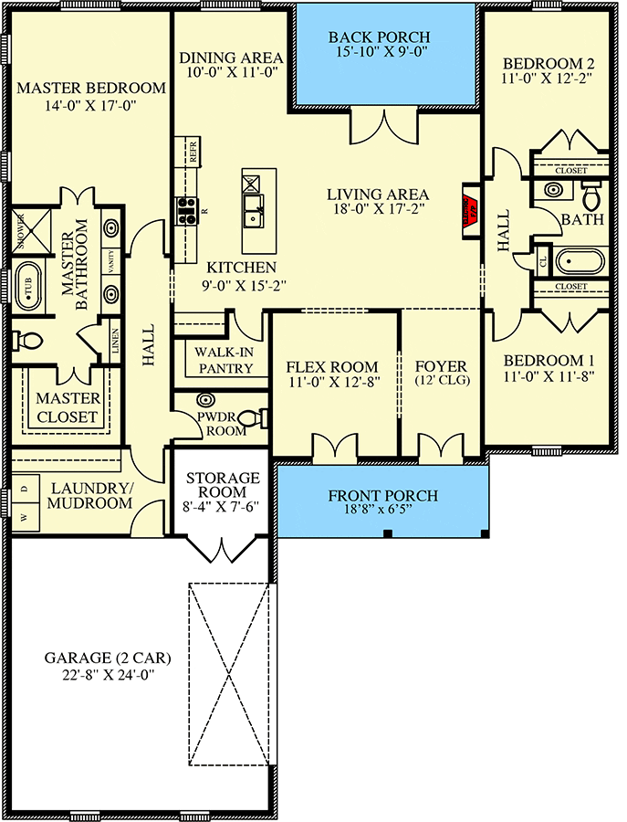 AcadianStyle 3Bedroom 1Story Home With Split Bedrooms and Flex Room