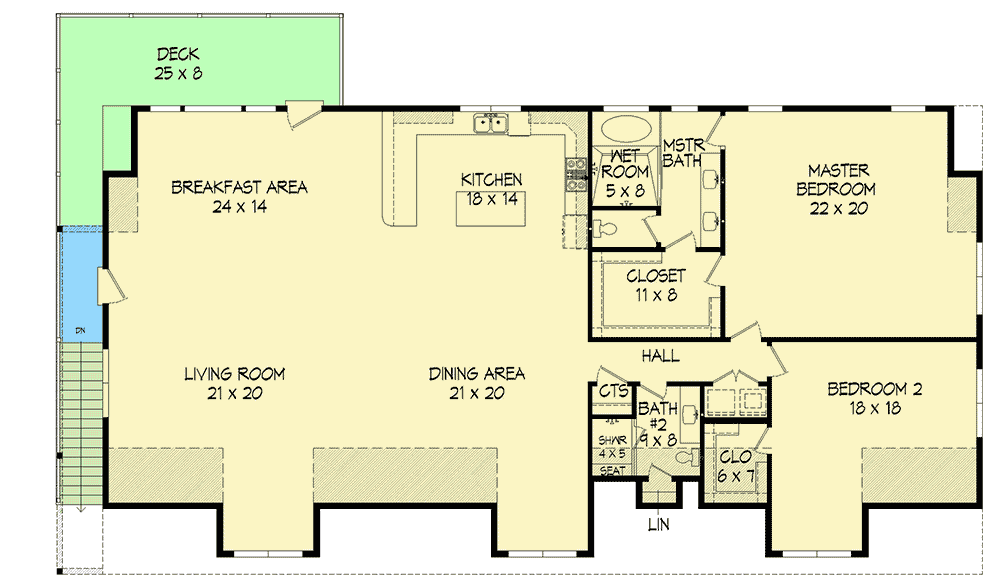 DualStory 2Bedroom Barndominium House with 5Car Garage (Floor Plan)