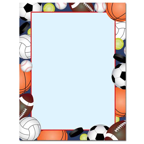 Team Sports Balls Border Paper Your Paper Stop