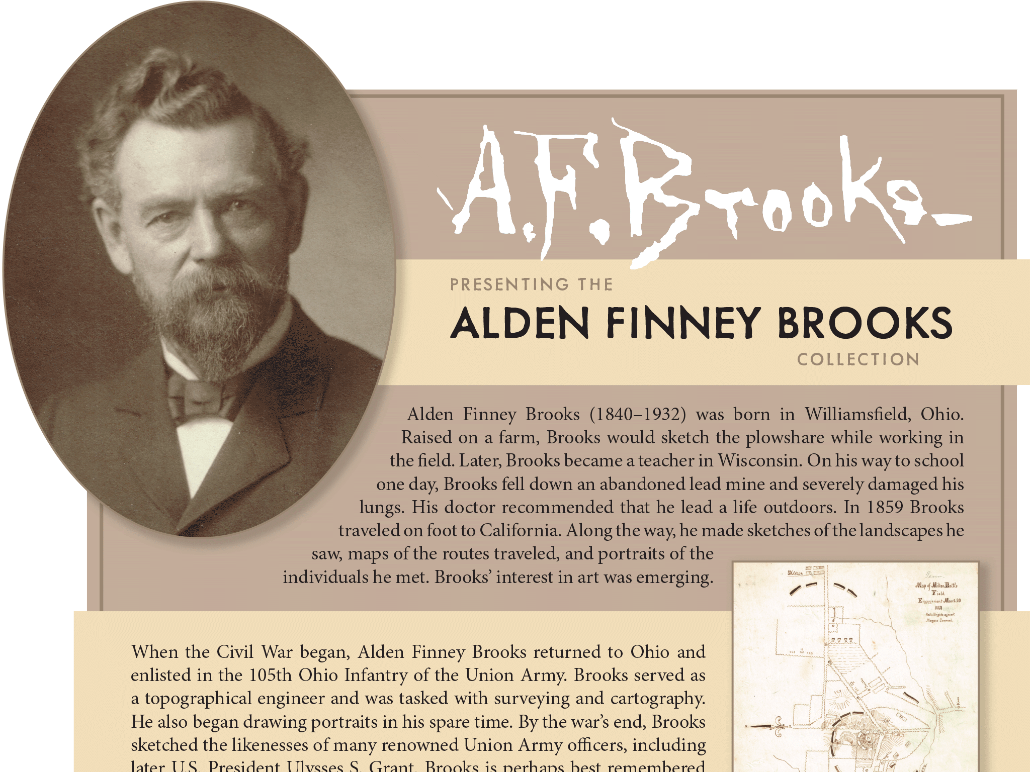 Alden Brooks Exhibit at Kenilworth Historical Society yourplanb