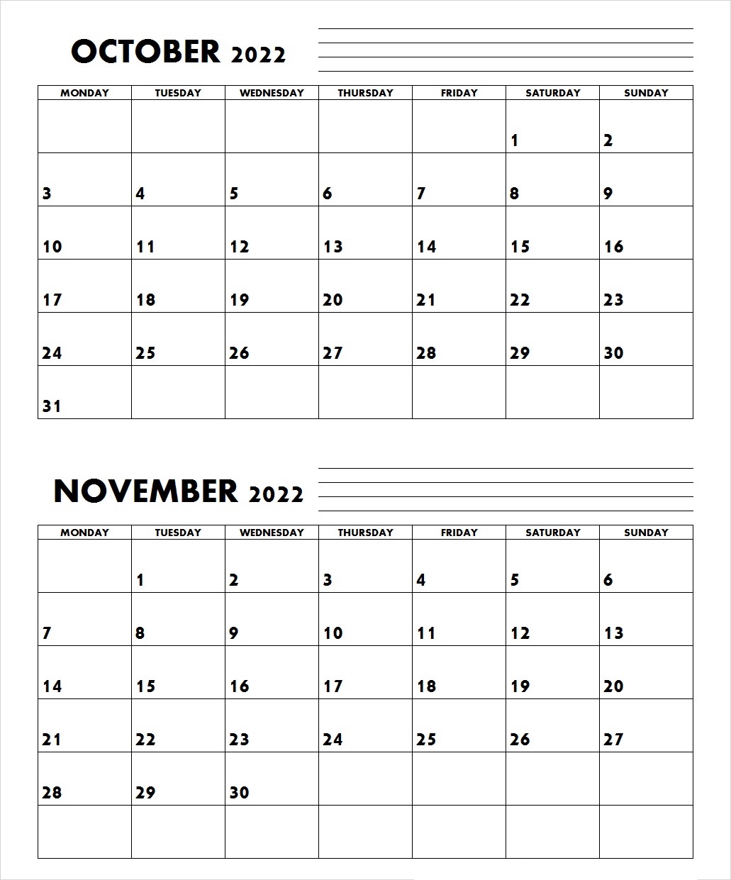 Monthly Calendar | Your Printable Calendar