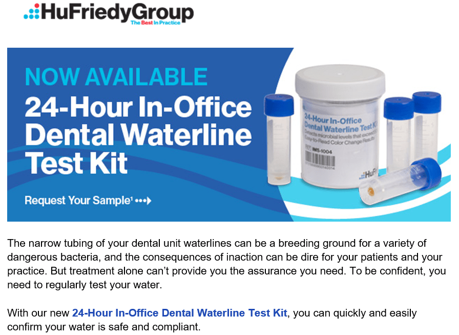 Get Your Sample Dental Waterline Test Kit your rep jess