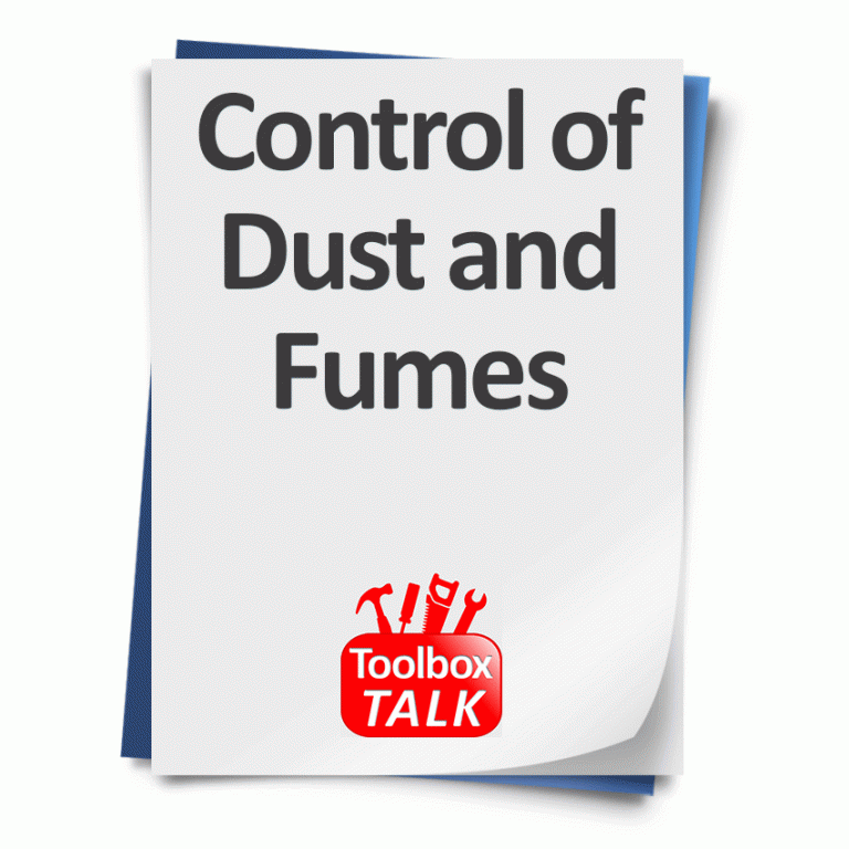 Download a Toolbox Talks Template Control of Dust and Fumes