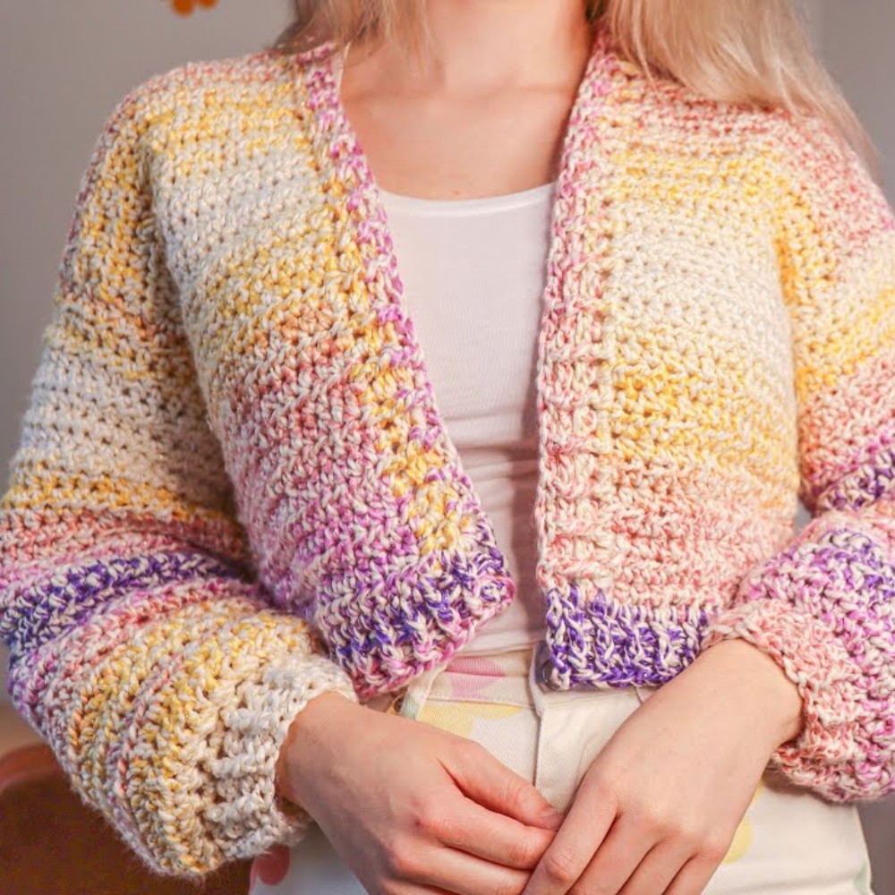 Colorful Crochet Cardigan Pattern For Beginners Yours Crafts