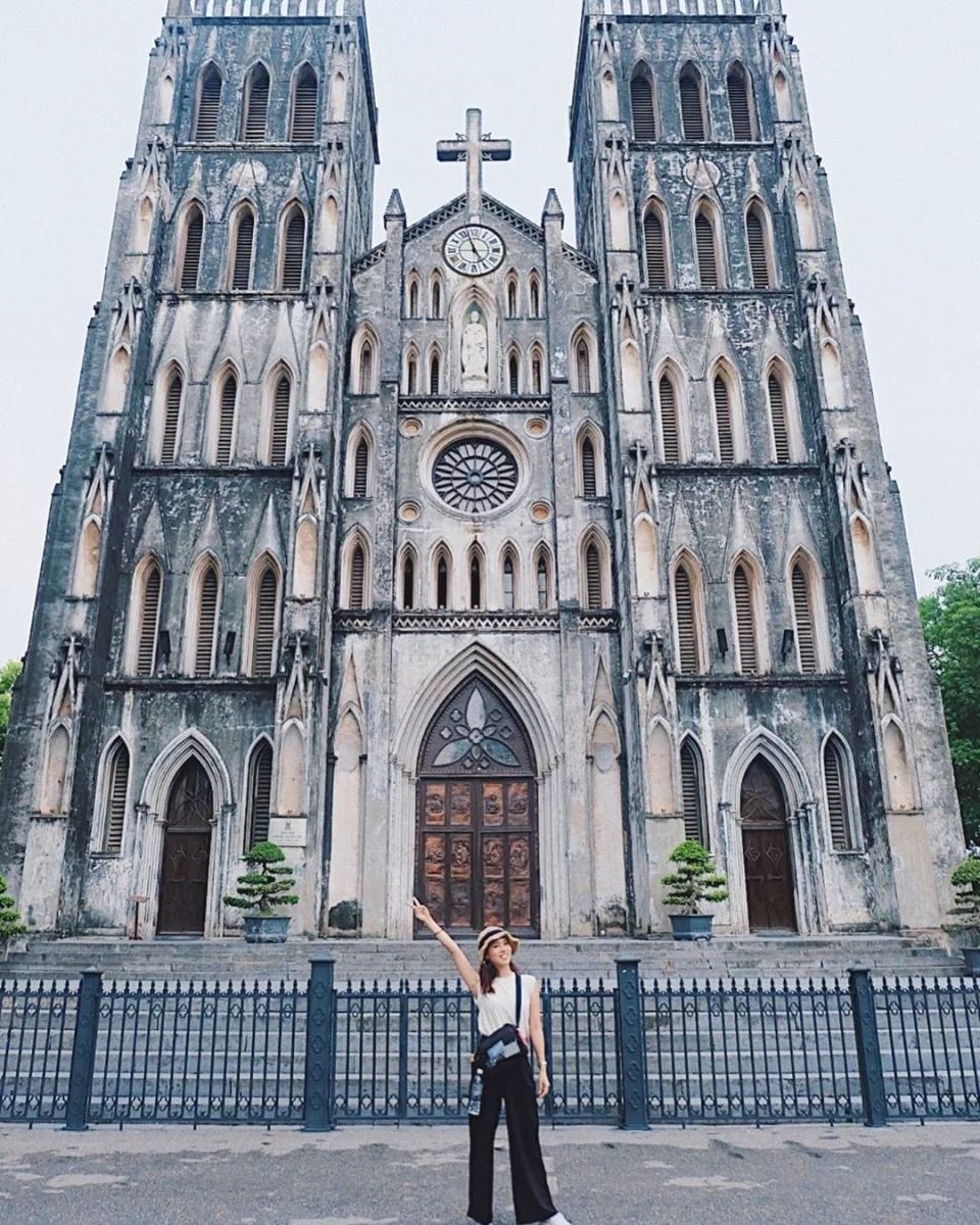 If you're trying to find this, you can use the term "Hanoi Stone Church", everybody knows this place
