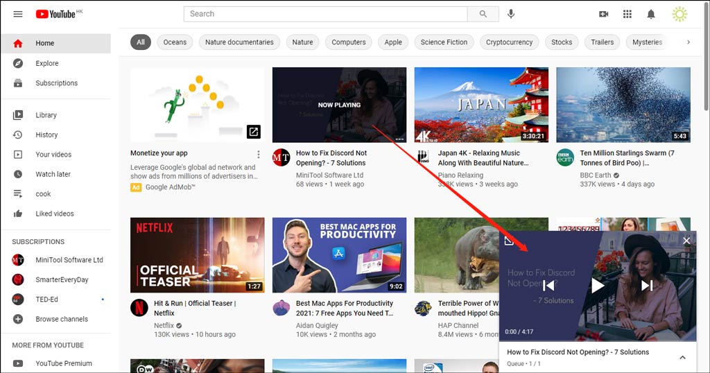 How to Use YouTube Queue on the YouTube site? MiniTool