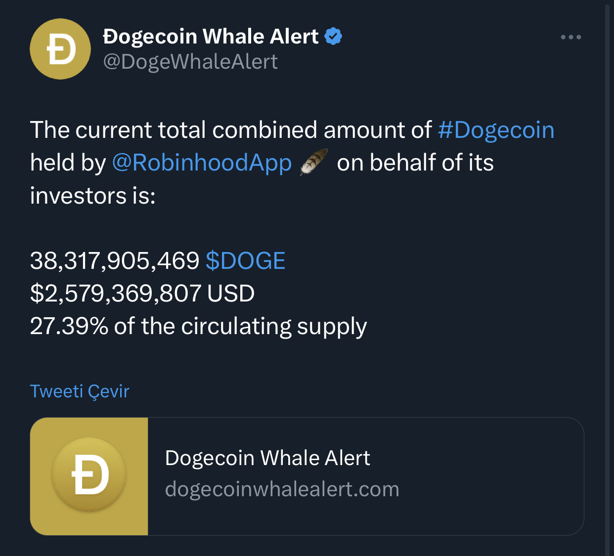 Robinhood Borsasının DOGE Zulasında Dev Artış!