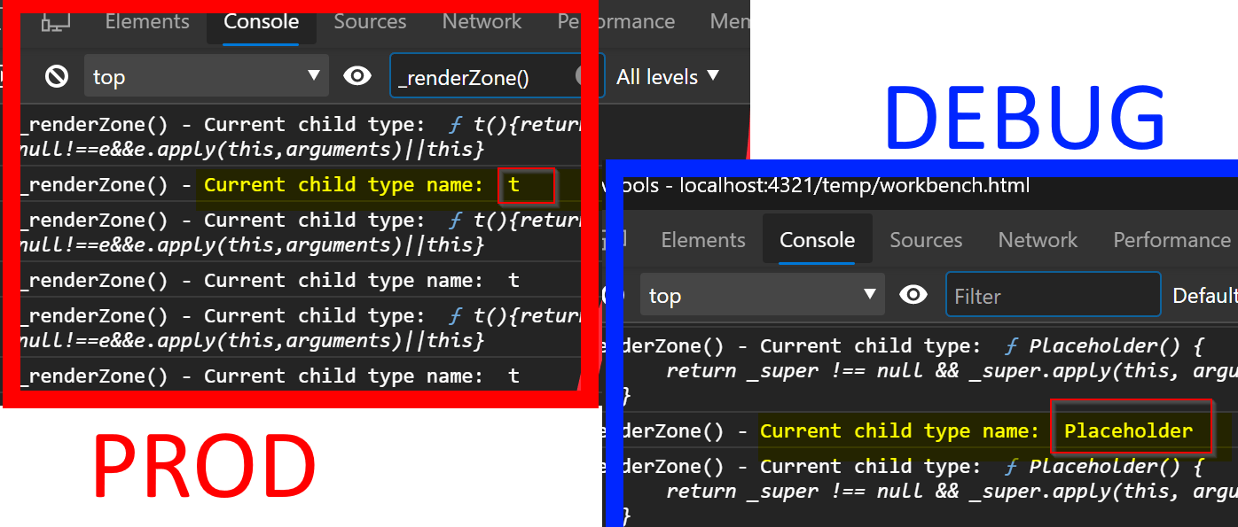 YPcode SPFx/React DEBUG vs PRODUCTION builds