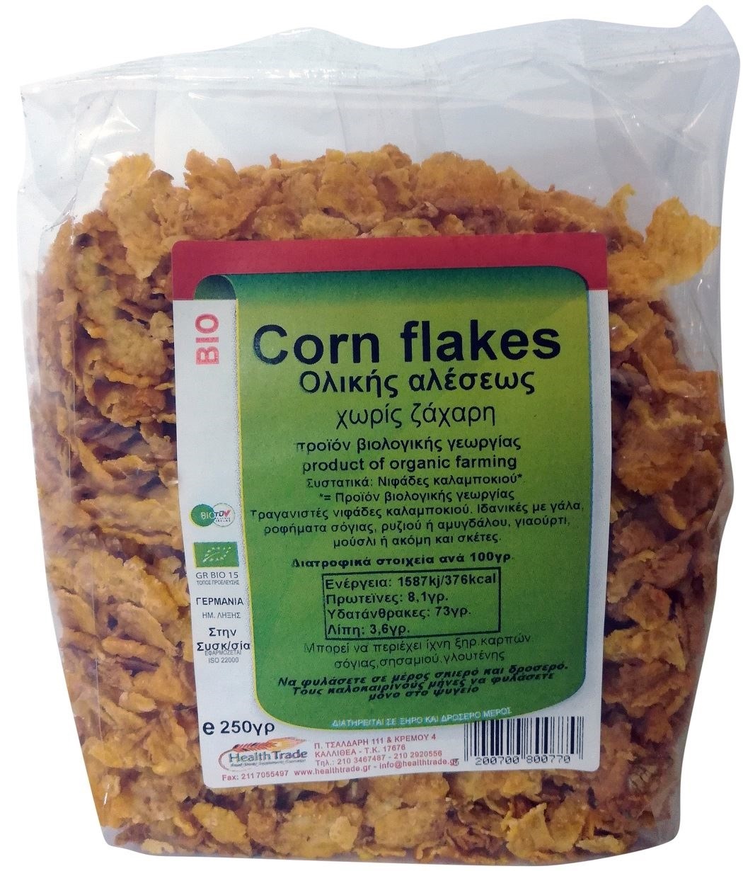 Corn Flakes Ολικής Χωρίς Ζάχαρη 250γρ Ypertrofes