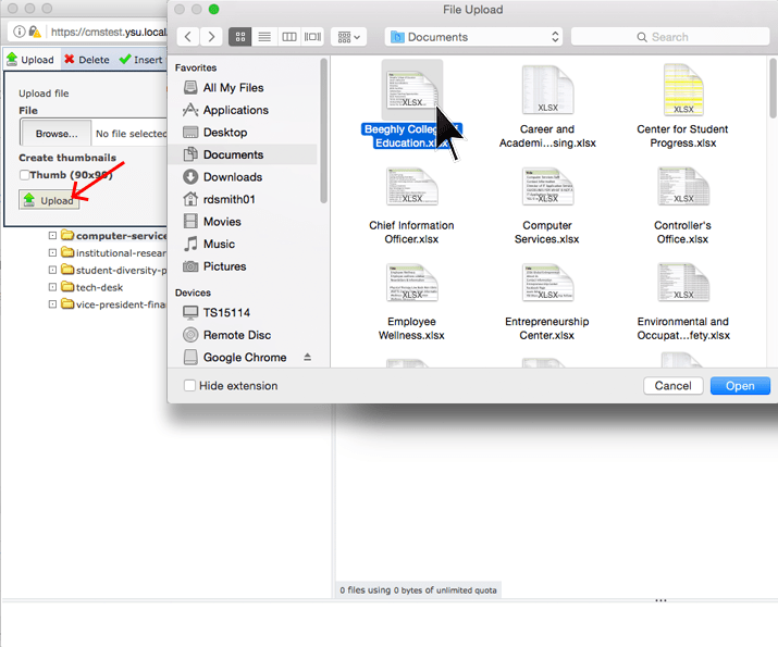 How to Upload Files YSU