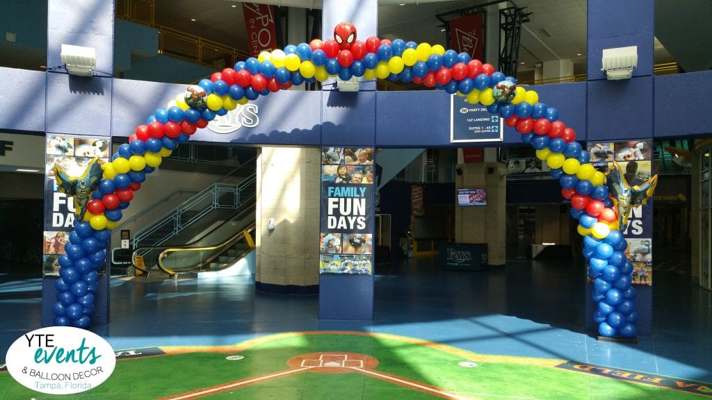Tampabayraysballoondecorationsarchherotheme YTEevents