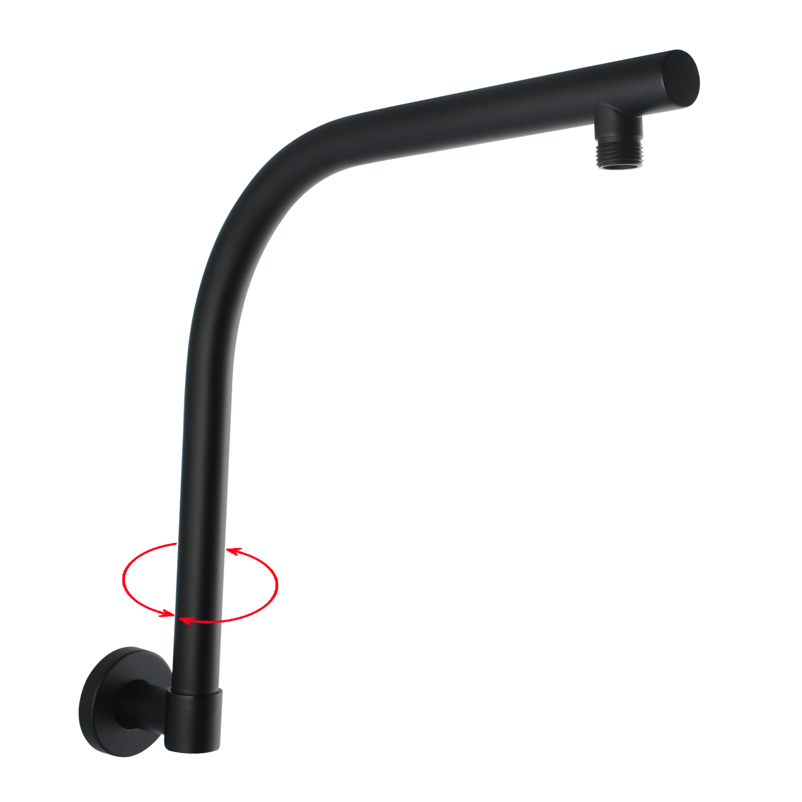 Ocean Round Black Solid Brass Swivel Wall Mounted Shower Arm YT GROUP