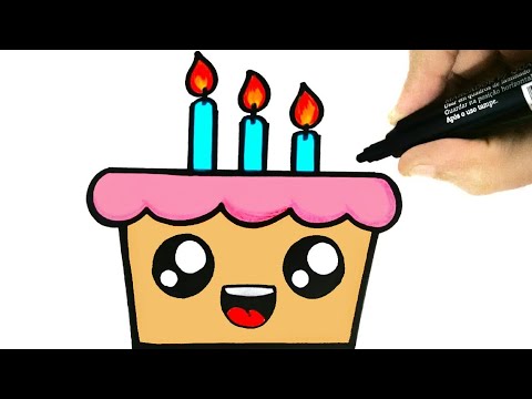 How To Draw A Birthday Cake Step By Step Birthday Cake Drawing Easy Lagu Mp3 Mp3 Dragon