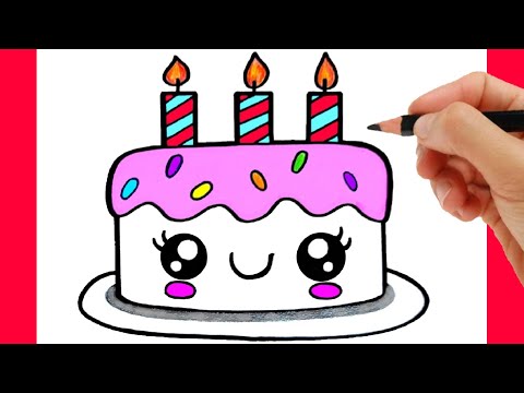 How To Draw A Birthday Cake Step By Step Birthday Cake Drawing Easy Lagu Mp3 Mp3 Dragon