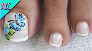 Diseno De Unas Para Pies Flor Principiantes Muy Facil