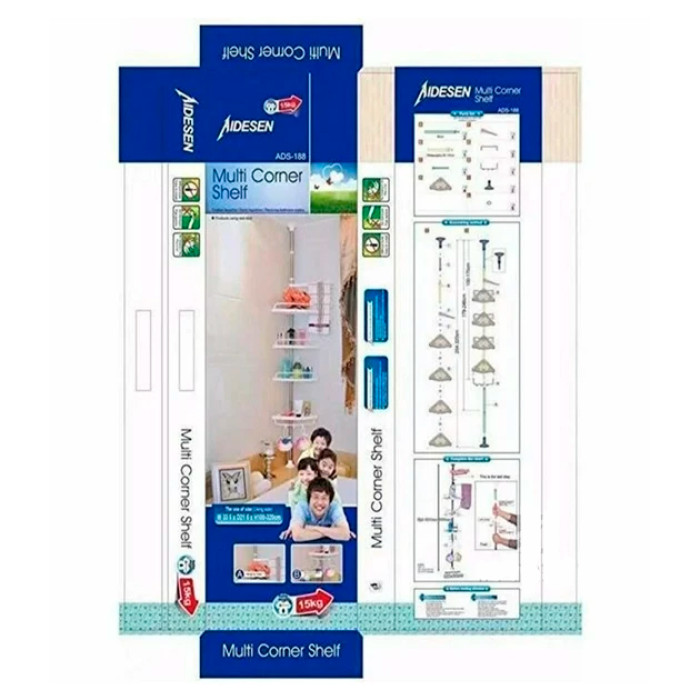 Угловая телескопическая полка для ванной Multi Corner Shelf GY188, купить со Скидкой, по цене 498