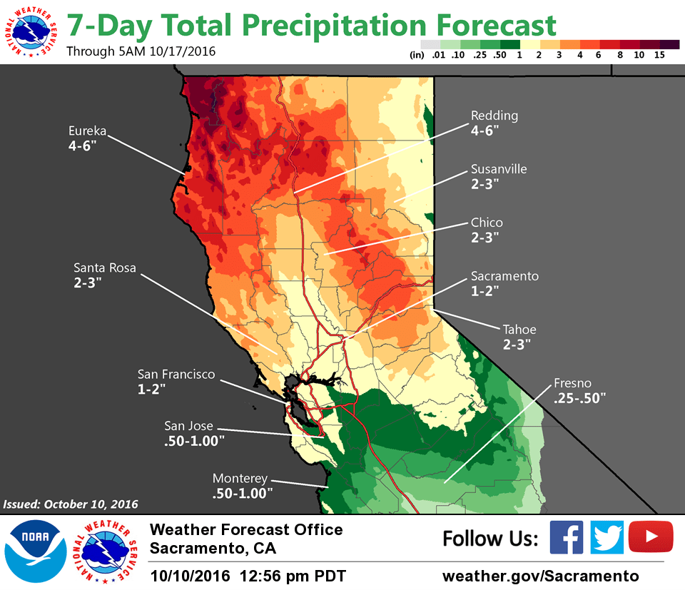 Series of Pacific weather systems will take aim at Northern California