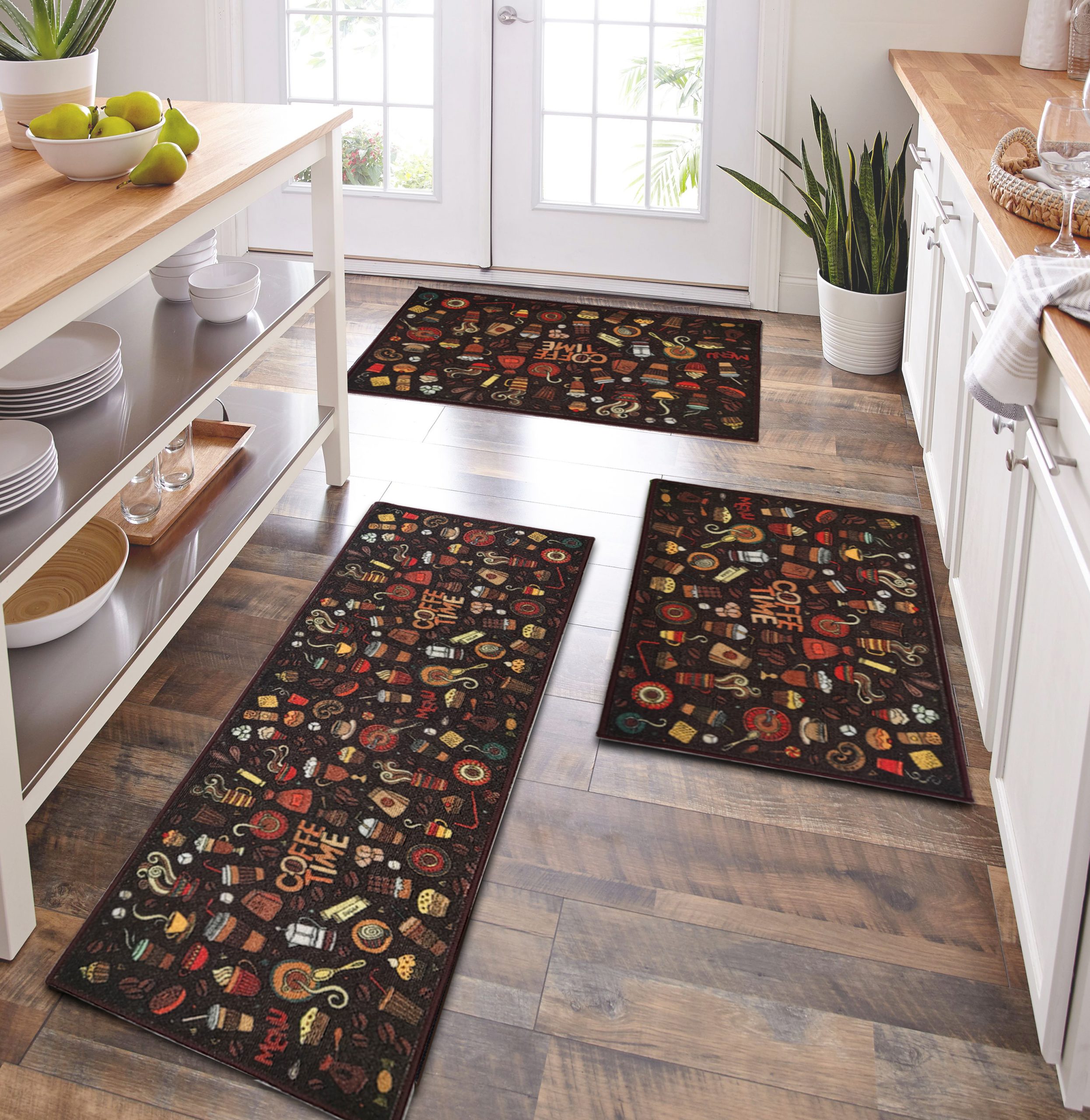 Home Trend 3PC Kitchen Mat SetCoffee Solomon Yufe and Company Limited