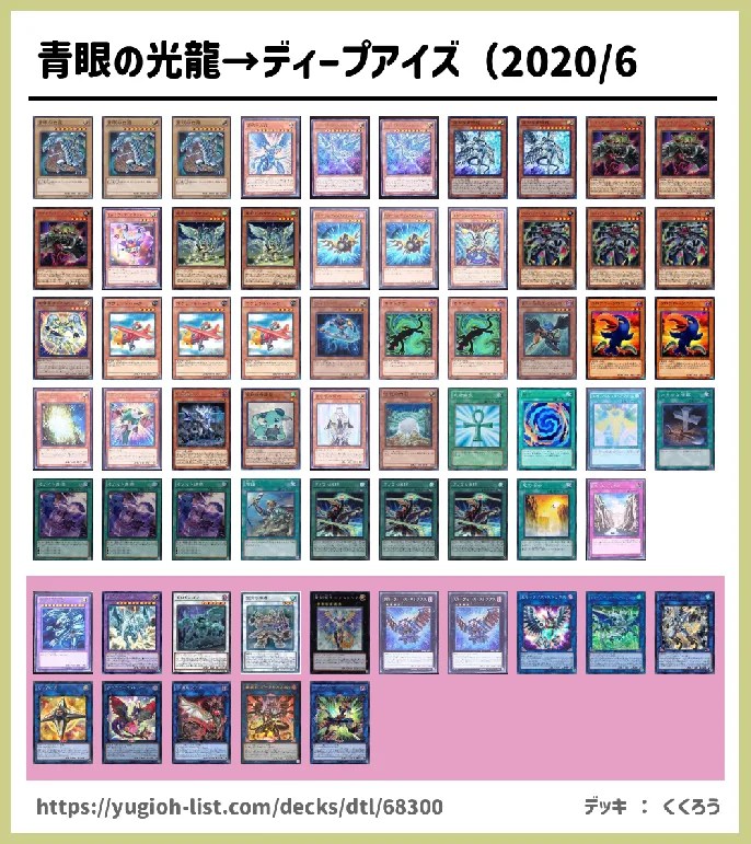 青眼の光龍→ディープアイズ（2020/6遊戯王デッキレシピ青眼（ブルーアイズ）【ファン・テーマ】 遊戯王カードリスト・評価・オリカ