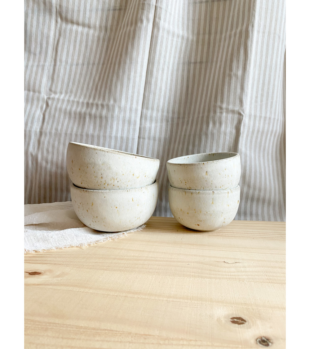 Bol blanc mat moucheté en céramique