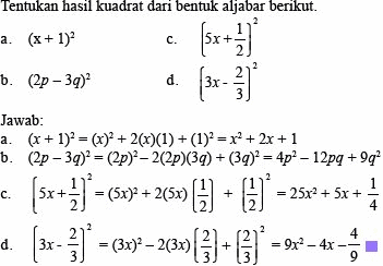 Bentuk Aljabar | Bingkai Matematika