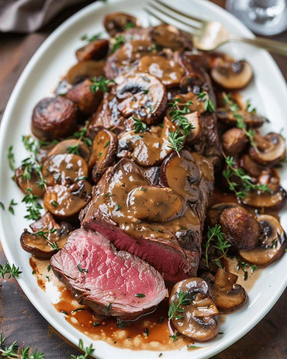 Beef Tenderloin with Mushroom Sauce Yumma Deeasy