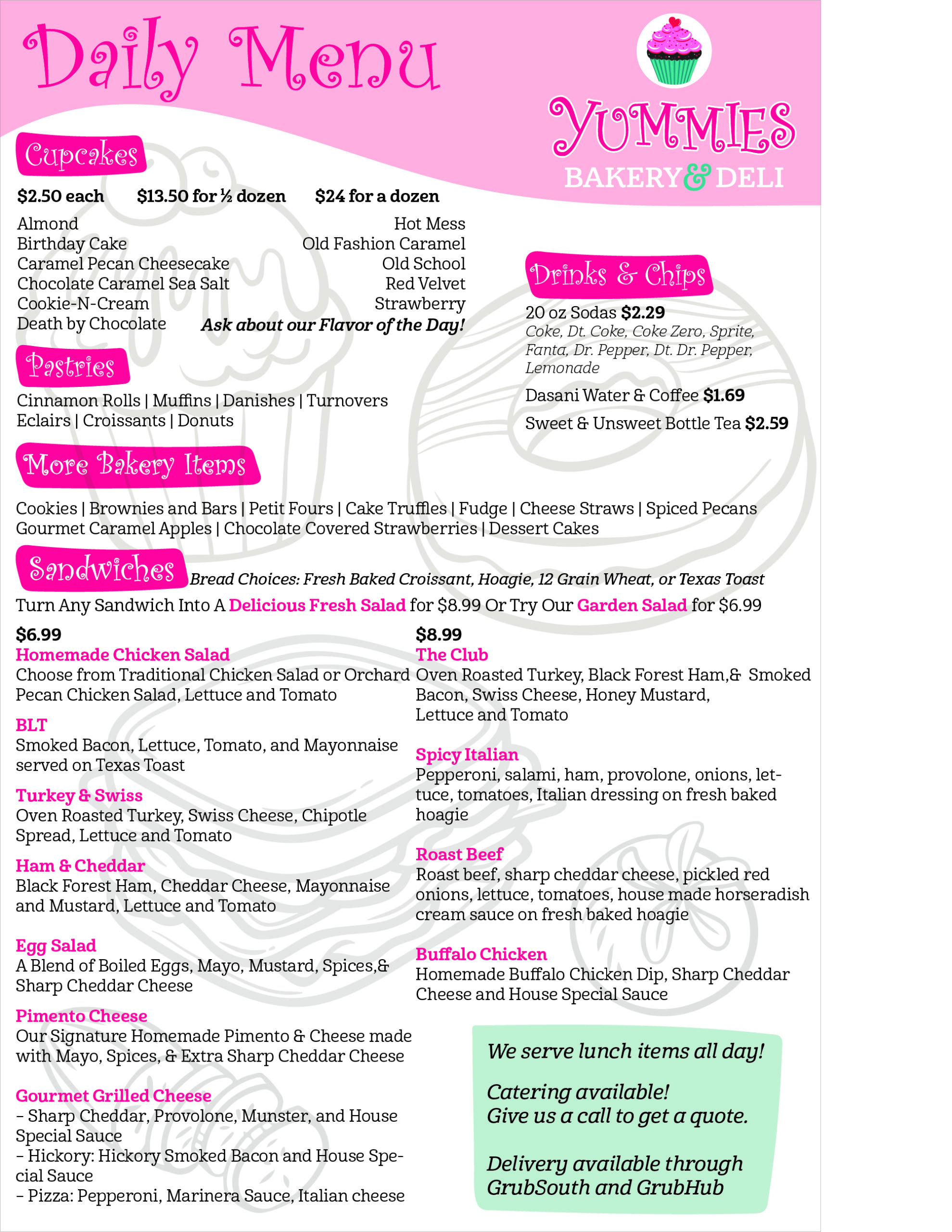 Bakery and Deli Menu Gourmet Deli & Bakery in the Shoals Area