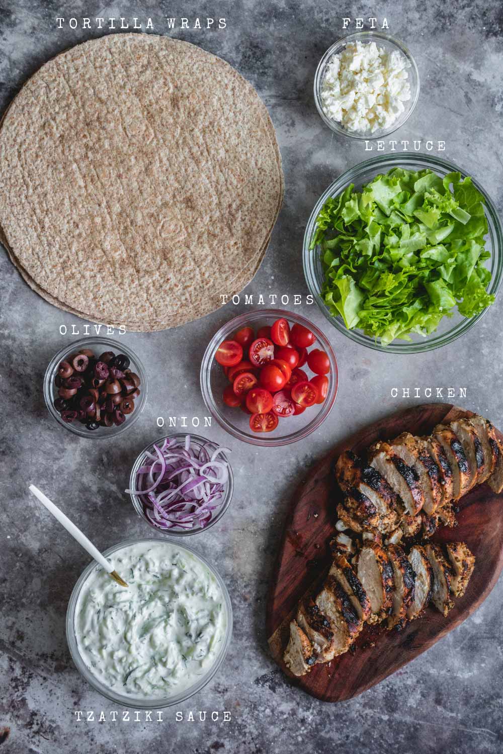 Healthy Chicken Wraps (GreekInspired) w/ Homemade Tzatziki Sauce