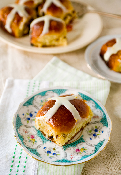 Honey Glazed Brioche Hot Cross Buns