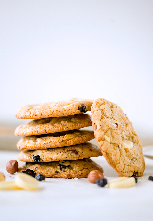 White Chocolate Hazelnut Blueberry Cookies