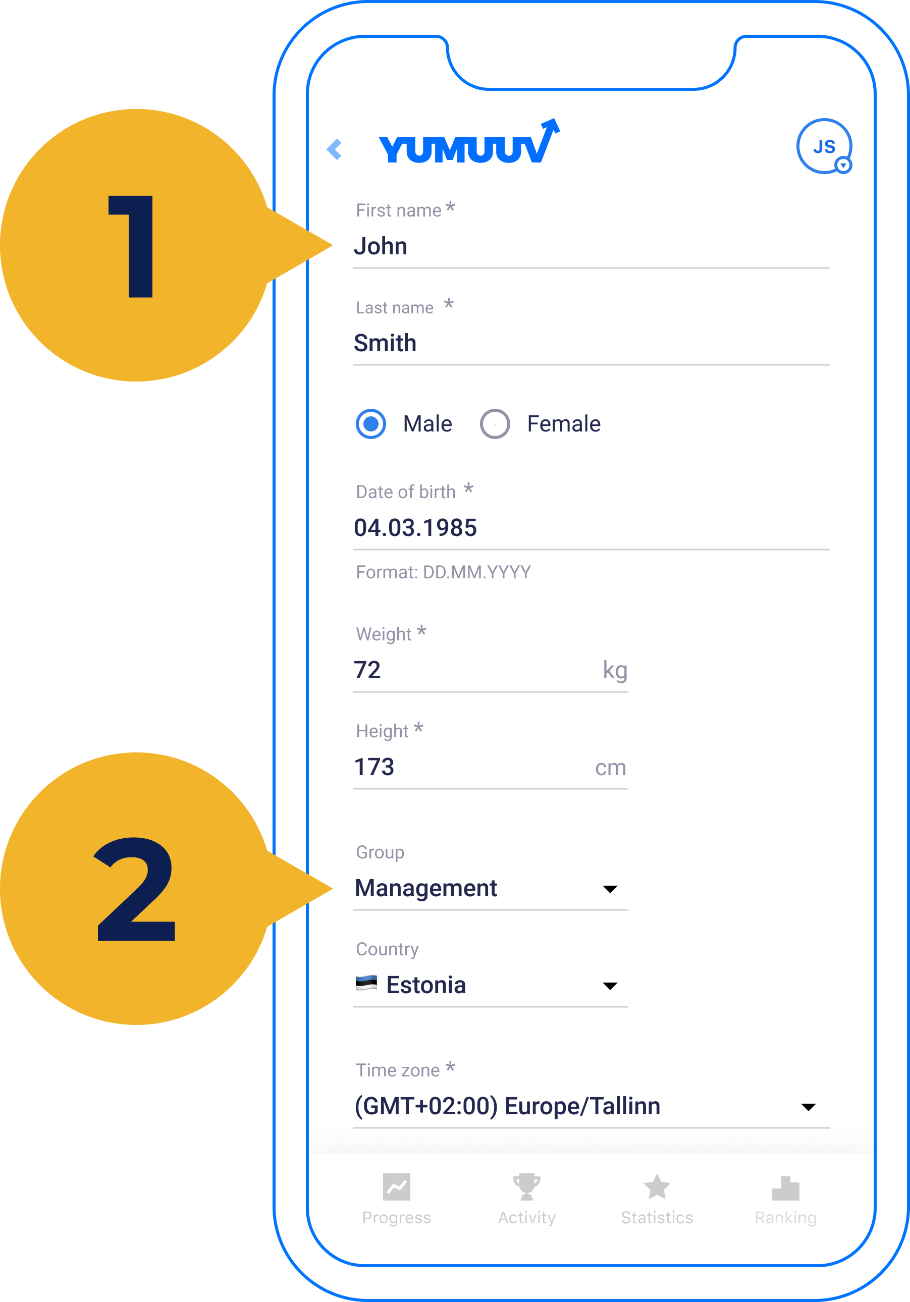 4. Profile data Help center YuMuuv