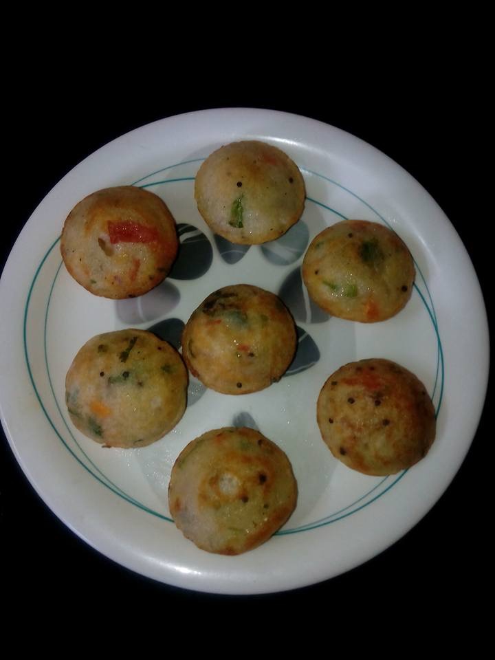 Suji appe with vegetables Recipe and Nutrition Chart YumZen